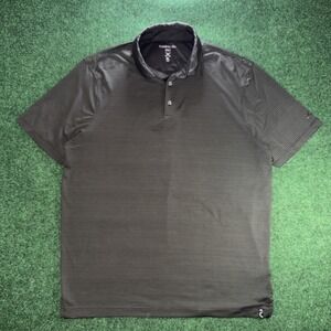 Kenneth Cold Golf Polo Men's Size XL Grap Black Stripe Shirt